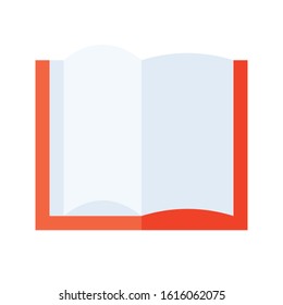 Open book vector illustration, flat design icon