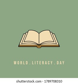 Open Book vector illustration. Good template for world literacy day design.