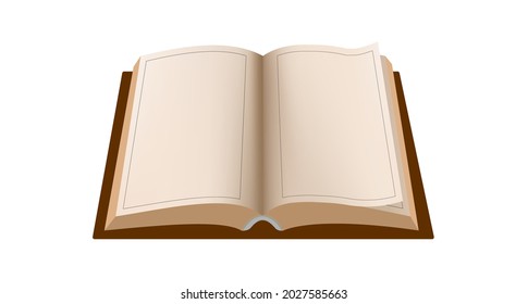 Open book vector illustration isolated on white background. 