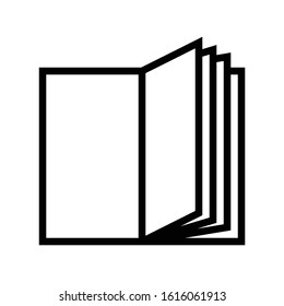 Open book vector illustration, line design icon