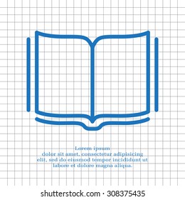 Open book - Vector illustration, line icon