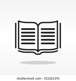 Open book - Vector illustration, line icon
