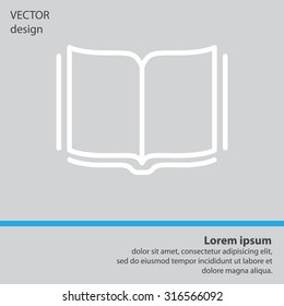 Open book - Vector illustration, line icon