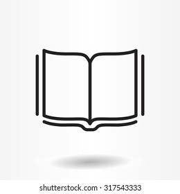 Open book - Vector illustration, line icon