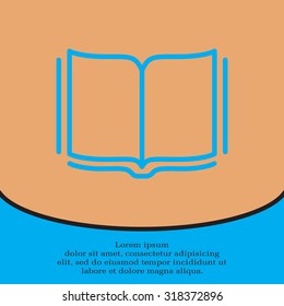 Open book - Vector illustration, line icon