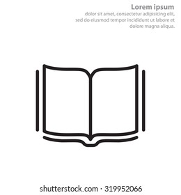 Open book - Vector illustration, line icon