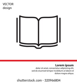 Open book - Vector illustration, line icon