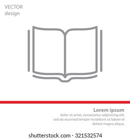 Open book - Vector illustration, line icon