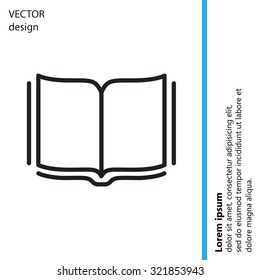 Open book - Vector illustration, line icon