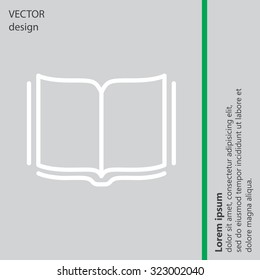 Open book - Vector illustration, line icon