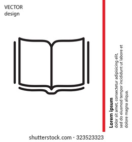 Open book - Vector illustration, line icon