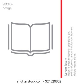 Open book - Vector illustration, line icon