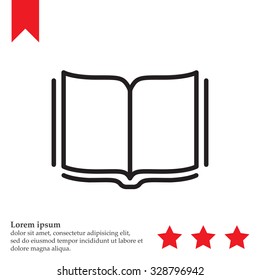 Open book - Vector illustration, line icon