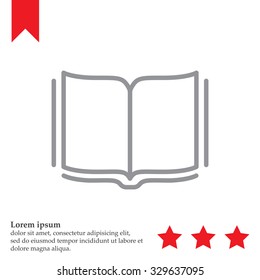 Open book - Vector illustration, line icon