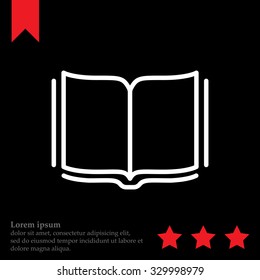 Open book - Vector illustration, line icon
