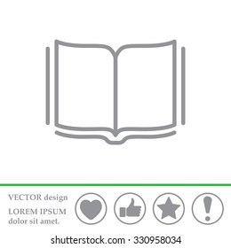 Open book - Vector illustration, line icon