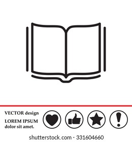 Open book - Vector illustration, line icon