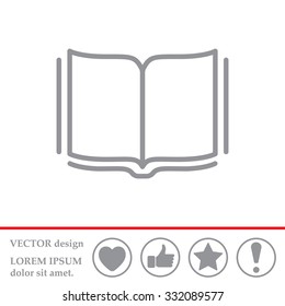 Open book - Vector illustration, line icon