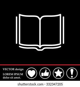 Open book - Vector illustration, line icon