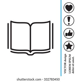 Open book - Vector illustration, line icon