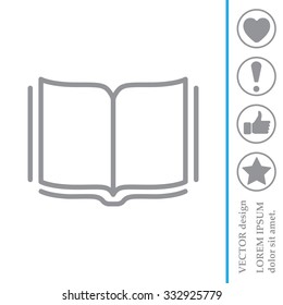 Open book - Vector illustration, line icon