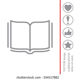 Open book - Vector illustration, line icon