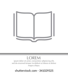 Open book - Vector illustration, line icon