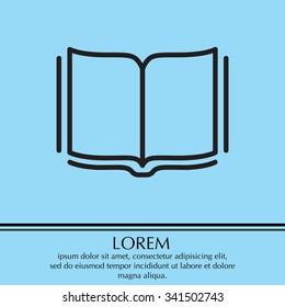 Open book - Vector illustration, line icon