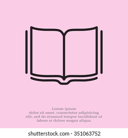 Open book - Vector illustration, line icon