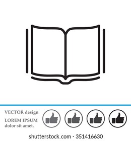 Open book - Vector illustration, line icon
