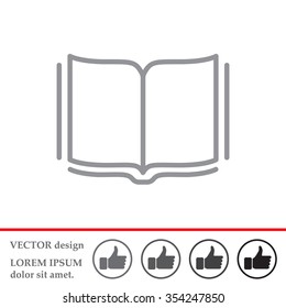 Open book - Vector illustration, line icon