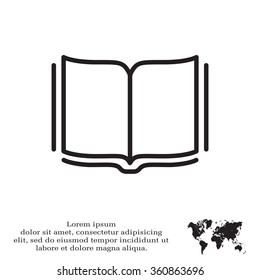 Open book - Vector illustration, line icon