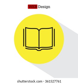 Open book - Vector illustration, line icon