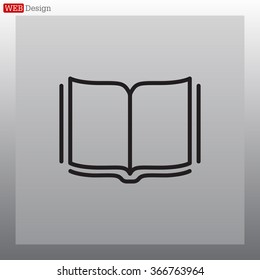 Open book - Vector illustration, line icon