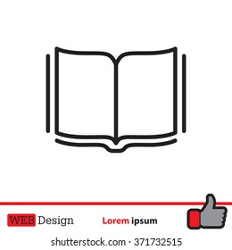 Open book - Vector illustration, line icon