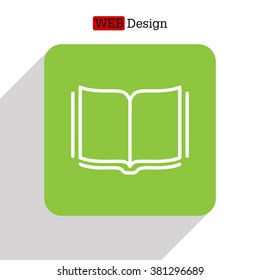Open book - Vector illustration, line icon