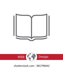 Open book - Vector illustration, line icon