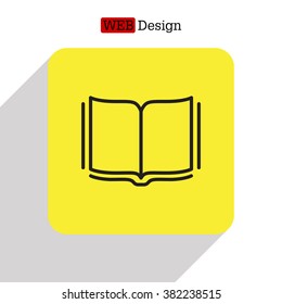Open book - Vector illustration, line icon