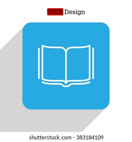 Open book - Vector illustration, line icon