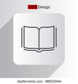 Open book - Vector illustration, line icon