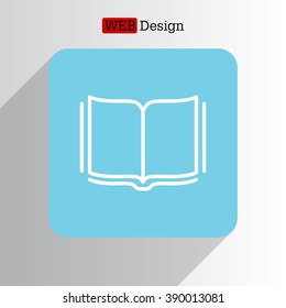 Open book - Vector illustration, line icon