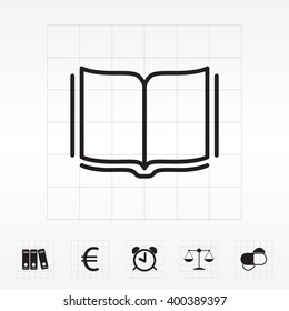 Open book - Vector illustration, line icon