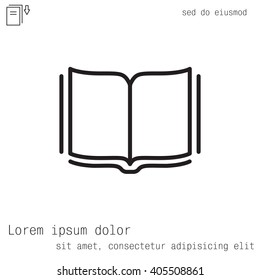 Open book - Vector illustration, line icon