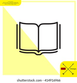 Open book - Vector illustration, line icon