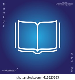 Open book - Vector illustration, line icon