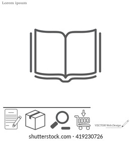 Open book - Vector illustration, line icon