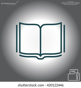 Open book - Vector illustration, line icon