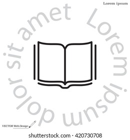 Open book - Vector illustration, line icon