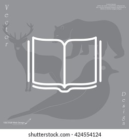 Open book - Vector illustration, line icon