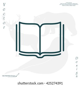 Open book - Vector illustration, line icon